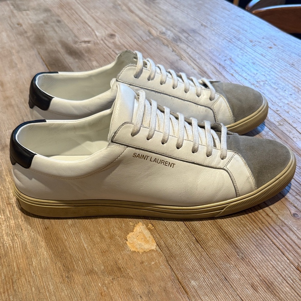 Saint Laurent White and Gray Men's Sneakers